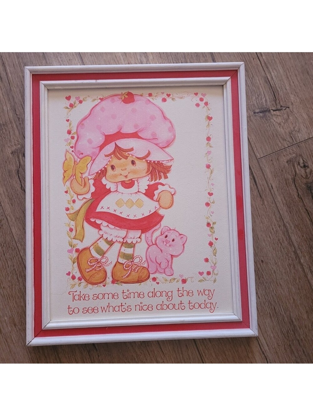 Vintage 1980s Strawberry Shortcake Custard Framed Wall Art National Picture